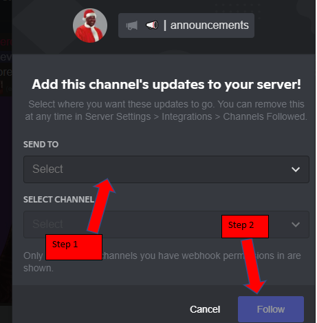 setup updates on NFT channels on Discord 